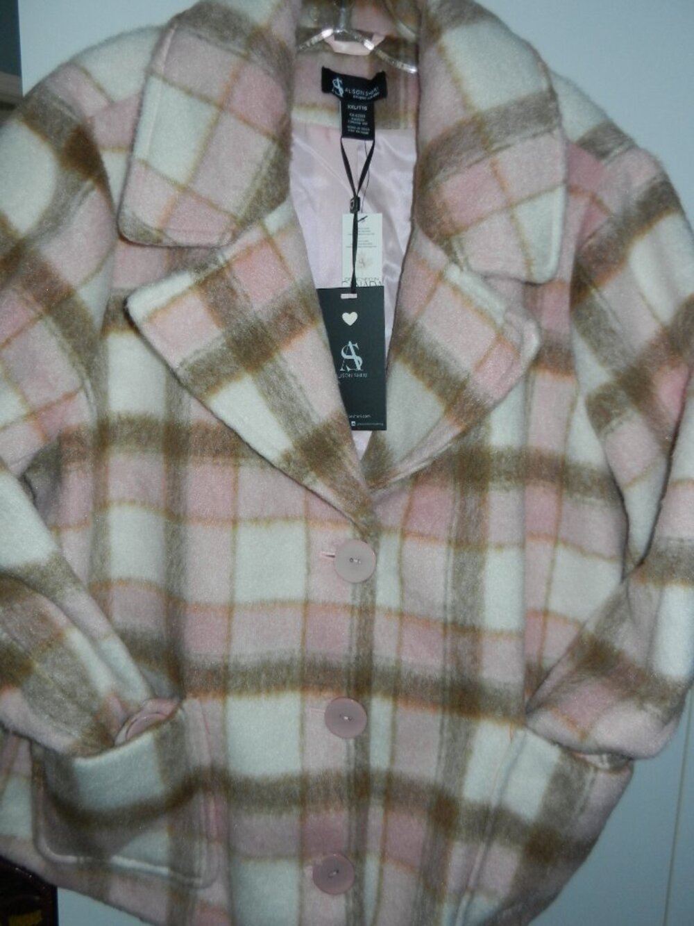 Manteau neuf à carreaux Alison Sheri, gr. XXL